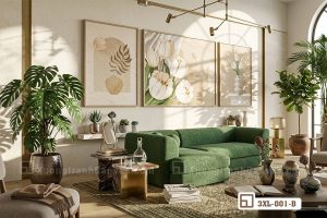 Bộ Tranh Bắc Âu hoa tulip tinh khôi - Nghệ thuật đối xứng cho không gian hiện đại 3XL 001 B m2 tranh bac au hoa tulip thanh tao treo phong khach phong cach scandinavian day an tuong