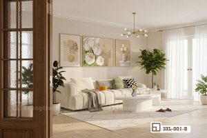 Bộ Tranh Bắc Âu hoa tulip tinh khôi - Nghệ thuật đối xứng cho không gian hiện đại 3XL 001 B m8 tranh bac au hoa tulip decor phong khach sang trong cho ngoi nha mo uoc