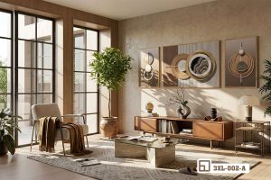 Tranh hình học hiện đại định hình phong cách sống thượng lưu thời thượng 3XL 002 A m8 tranh hien dai hinh hoc khong gian biet thu cao cap tinh te xuongtranhcanvas