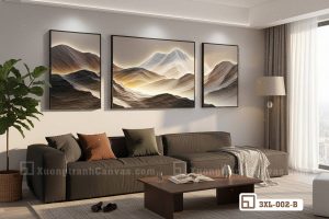 3XL 002 B m1 tranh phong canh nui non truu tuong gam mau trung tinh sang trong