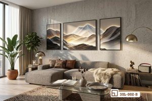 Tranh phong cảnh núi non hùng vĩ khơi gợi nguồn năng lượng bình yên 3XL 002 B m3 tranh phong canh nui non huyen ao phong cach toi gian xuongtranhcanvas