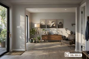 Tranh bướm đá nghệ thuật mở ra chiều sâu tĩnh tại cho không gian 3XL 004 B m6 tranh buom da nghe thuat hanh lang anh sang tu nhien xuongtranhcanvas