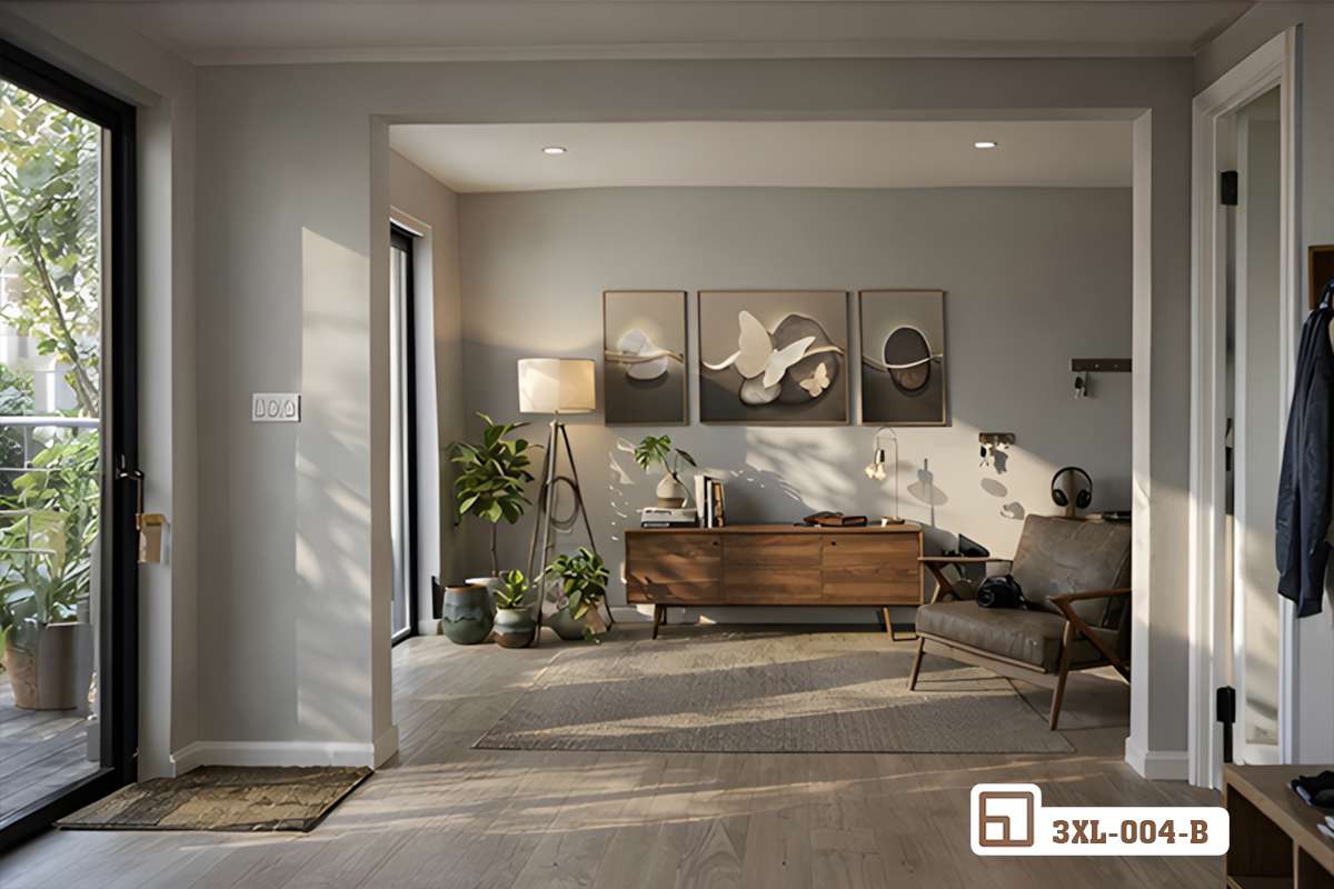 tranh bướm đá nghệ thuật bố trí phòng khách ánh sáng tự nhiên cửa kính Bức tranh bướm đá nghệ thuật treo tường phòng khách tận dụng trọn vẹn nguồn ánh sáng tự nhiên từ khung cửa kính