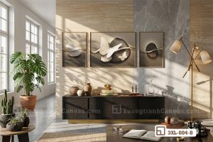 Tranh đương đại cánh bướm trừu tượng sang trọng cho phòng khách biệt thự 3XL 004 B m8 tranh duong dai canh buom sac vang nau am cung cho phong doc sach yen tinh