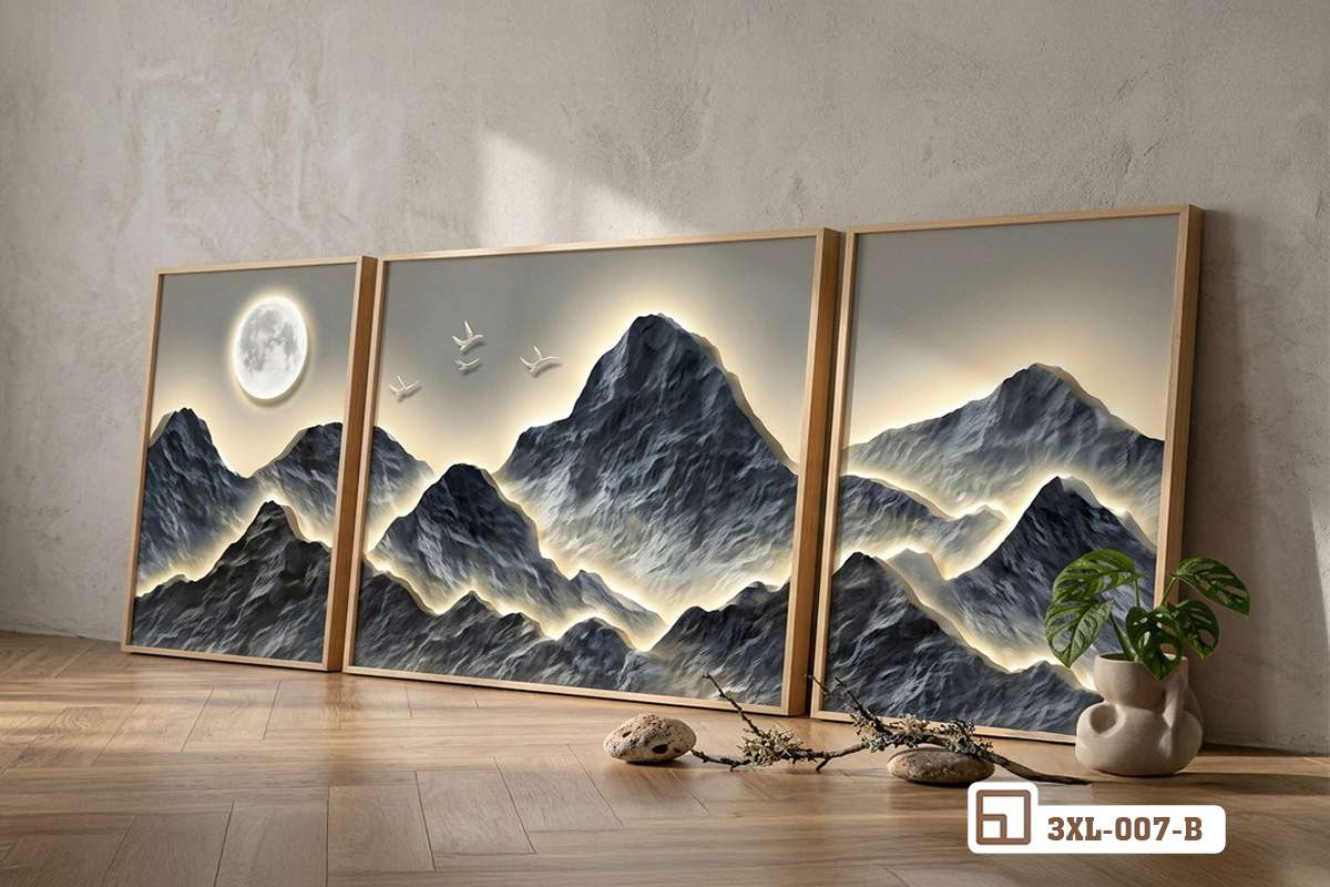 bo-tranh-phong-canh-hien-dai-dat-tren-san-da-tu-nhien Bộ tranh phong cảnh hiện đại ba tấm sắc vàng cam đất đặt nghiêng trên sàn đá tự nhiên