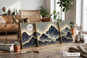 Tranh Phong Cảnh Sơn Thủy Hữu Tình Kiến Tạo Sự Tĩnh Tại Và An Nhiên Tuyệt Đối 3XL 007 B m4 tranh phong canh son thuy sap dat nghe thuat doc ban xuongtranhcanvas