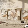 Tranh Canvas Hoa Mộc Lan Trừu Tượng Tông Be Nâu Vintage Sang Trọng Mã-3XL-009-B 3XL 009 B Tranh Canvas Hoa Mộc Lan Trừu Tượng Tông Be Nâu Vintage Sang Trọng m1