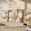 Tranh hoa mộc lan tinh khôi: Khơi nguồn cảm hứng thanh tao và bình yên cho phòng khách 3XL 009 B m1 tranh hoa moc lan canvas hien dai goc phong khach am ap xuongtranhcanvas