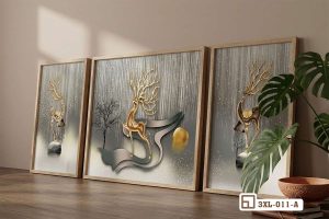 3XL 011 A m1 tranh huou vang tai loc kho lon tua tuong go sang trong xuongtranhcanvas