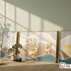 Tranh hươu Bắc Âu tối giản: Nét chấm phá tinh tế mang đậm hơi thở nghệ thuật đương đại 3XL 012 A m1 tranh huou bac au toi gian tua san go moc mac dang cap xuongtranhcanvas