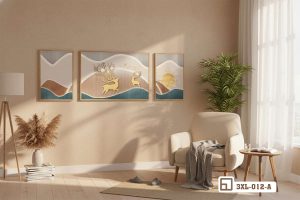 Tranh hươu Bắc Âu tối giản: Nét chấm phá tinh tế mang đậm hơi thở nghệ thuật đương đại 3XL 012 A m8 tranh huou bac au kho lon toi gian sang trong phong khach xuongtranhcanvas