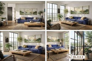 Tranh thiên nhiên đồng quê yên bình: Khúc ca dịu ngọt sưởi ấm tâm hồn mọi gia chủ 3XL 012 B m5 bo tranh thien nhien dong que da goc nhin kien truc mo dang cap xuongtranhcanvas