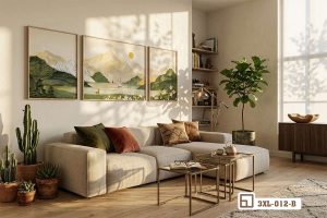 Tranh thiên nhiên đồng quê yên bình: Khúc ca dịu ngọt sưởi ấm tâm hồn mọi gia chủ 3XL 012 B m8 tranh thien nhien dong que dang cap doc ban cho khong gian thuong luu xuongtranhcanvas