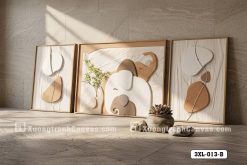 3XL 013 B Tranh Canvas Voi Mẹ Con Trừu Tượng Tông Màu Trầm Ấm Hiện Đại m1