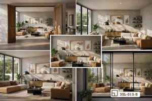 Tranh gia đình voi nghệ thuật - Biểu tượng của sự gắn kết yêu thương và bình yên sâu thẳm 3XL 013 B m5 tranh gia dinh voi nghe thuat treo phong khach phong cach y xuongtranhcanvas