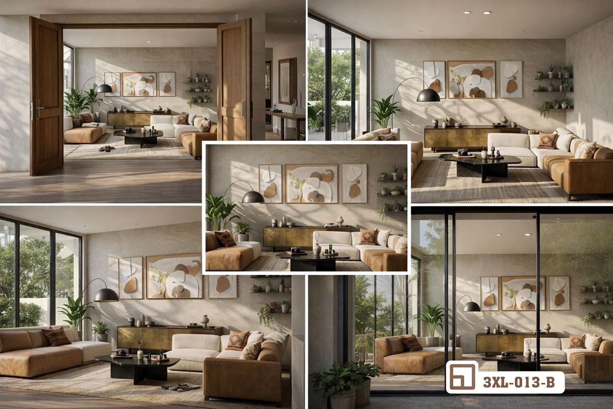 Tranh gia đình voi nghệ thuật - Biểu tượng của sự gắn kết yêu thương và bình yên sâu thẳm 3XL 013 B m5 tranh gia dinh voi nghe thuat treo phong khach phong cach y