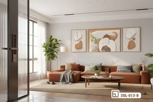 Tranh gia đình voi nghệ thuật - Biểu tượng của sự gắn kết yêu thương và bình yên sâu thẳm 3XL 013 B m6 tranh gia dinh voi nghe thuat hanh lang thong tang biet thu xuongtranhcanvas