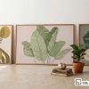 Tranh lá cây nhiệt đới - Mang hơi thở thiên nhiên xanh mát vào không gian sống đẳng cấp 3XL 014 B m1 tranh la cay nhiet doi xanh mat khong gian phong khach hien dai xuongtranhcanvas