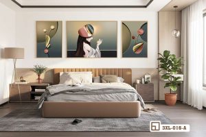 3XL 016 A m1 tranh thieu nu phong cach hien dai treo phong ngu sang trong xuongtranhcanvas