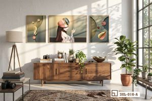 Tranh thiếu nữ phong cách hiện đại - Nét đẹp kiêu sa và huyền bí đánh thức mọi giác quan 3XL 016 A m3 mau tranh thieu nu phong cach hien dai toi gian khong gian mo xuongtranhcanvas