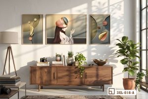 Tranh thiếu nữ phong cách hiện đại - Nét đẹp kiêu sa và huyền bí đánh thức mọi giác quan 3XL 016 A m6 tranh thieu nu phong cach hien dai hanh lang thong tang biet thu xuongtranhcanvas