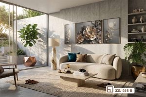 Tranh hoa mẫu đơn mạ vàng - Biểu tượng vương giả mang vượng khí và phú quý vào nhà 3XL 016 B m8 tranh hoa mau don ma vang kho lon tua tuong phong khach xuongtranhcanvas