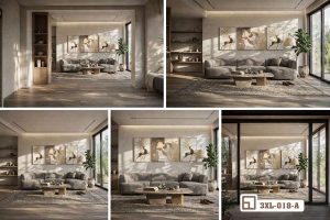Tranh hươu vàng nghệ thuật - Kiệt tác đẳng cấp nâng tầm không gian sống 3XL 018 A m5 tranh huou vang nghe thuat treo phong khach phong cach y xuongtranhcanvas