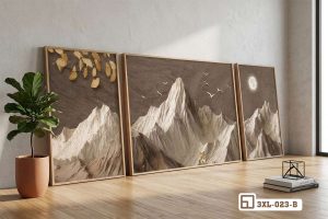 3XL 023 B m1 tranh dinh nui hoang hon hien dai dat san phong khach sang trong xuongtranhcanvas