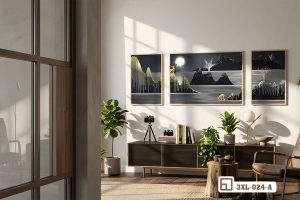 Tranh phong cảnh đêm vàng - Khoảng lặng huyền bí giữa thiên nhiên bao la 3XL 024 A m6 dinh cao nghe thuat tranh phong canh dem vang cho biet thu pho xuongtranhcanvas