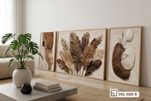3XL 028 B m1 tranh la cay wabisabi dat san moc mac tinh te khong gian mo xuongtranhcanvas