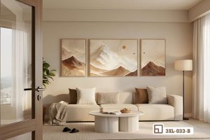 Tranh Núi Đồi Cách Điệu - Bối Cảnh Hùng Vĩ Tĩnh Lặng 3XL 033 B m6 tranh nui doi cach dieu goc nhin nghieng tu khu vuc sofa xuongtranhcanvas