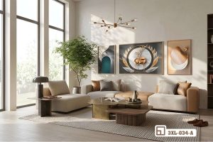 Tranh hươu vàng nghệ thuật - Kiệt tác đẳng cấp nâng tầm không gian sống 3XL 034 A m7 tranh huou vang nghe thuat ket hop den trang tri phong khach xuongtranhcanvas