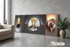 Tranh hươu phong thủy - Biểu tượng thịnh vượng và đẳng cấp vương giả 3XL 035 A m2 bo tranh huou phong thuy chieu tai kich loc dinh cao xuongtranhcanvas