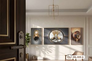 Tranh hươu phong thủy - Biểu tượng thịnh vượng và đẳng cấp vương giả 3XL 035 A m6 tranh huou phong thuy tai vuong khong gian sang trong xuongtranhcanvas