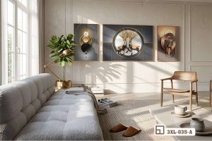 Tranh hươu phong thủy - Biểu tượng thịnh vượng và đẳng cấp vương giả 3XL 035 A m7 tranh huou phong thuy chieu tai hut loc dang cap xuongtranhcanvas