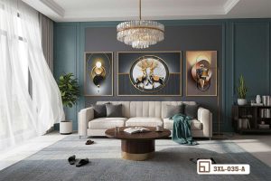 Tranh hươu phong thủy - Biểu tượng thịnh vượng và đẳng cấp vương giả 3XL 035 A m8 tranh huou phong thuy don tai loc hoang hon thanh lich xuongtranhcanvas
