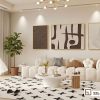 Tranh trừu tượng đơn sắc - Dấu ấn đương đại đầy chiều sâu cảm xúc 3XL 037 B m1 tranh truu tuong don sac ket hop khong gian phong khach hien dai tran ngap anh sang xuongtranhcanvas