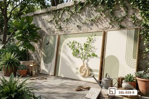 Tranh bình hoa nghệ thuật - Nét thanh lịch chấm phá cho phòng khách 3XL 039 B m4 tranh binh hoa nghe thuat toi gian trung bay khong gian mo ngoai troi cuc thoang xuongtranhcanvas