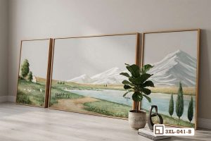 3XL 041 B m1 tranh phong canh lang que moc mac khung go tu nhien cao cap xuongtranhcanvas