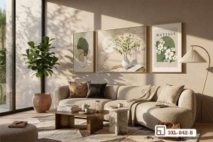 Tranh hoa trắng nghệ thuật - Nốt trầm thanh nhã cho không gian tinh khôi 3XL 042 B m8 tranh hoa trang nghe thuat phoi canh anh nang som xuongtranhcanvas