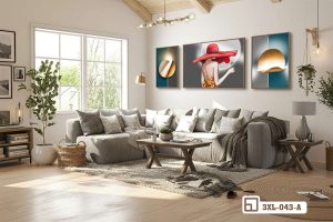 Tranh thiếu nữ váy đỏ - Biểu tượng quyến rũ đầy kiêu hãnh và lãng mạn 3XL 043 A m3 khong gian mo voi tranh thieu nu vay do sang trong view huong vuon xanh mat xuongtranhcanvas