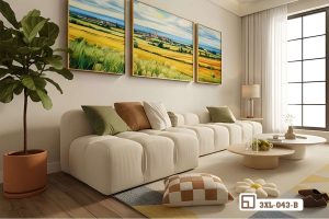 Tranh phong cảnh đồng quê - Khúc ca thanh bình đánh thức mọi cảm xúc trong ngôi nhà 3XL 043 B m7 tranh phong canh dong que gam mau vang am ap xuongtranhcanvas