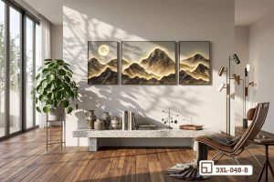 3XL 048 B m1 tranh phong canh nui non hoang kim dat san nghe thuat phong khach dang cap xuongtranhcanvas