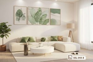 Tranh lá cây nhiệt đới - Tôn vinh vẻ đẹp mộc mạc và tinh tế của tự nhiên thuần khiết 3XL 049 B m2 bo tranh la cay nhiet doi treo tuong phong khach cao cap xuongtranhcanvas