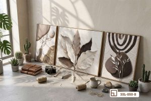 Tranh lá cây nổi bật - Nét đẹp huyền bí chạm đến cảm xúc thăng hoa của nghệ thuật 3XL 050 B m4 set tranh la cay noi bat nghe thuat gac san tinh te xuongtranhcanvas