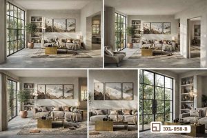 Tranh phong cảnh núi non - Kiến tạo không gian sống thượng lưu đầy kiêu hãnh 3XL 058 B m5 tranh phong canh nui non toi gian cho khong gian phong ngu xuongtranhcanvas