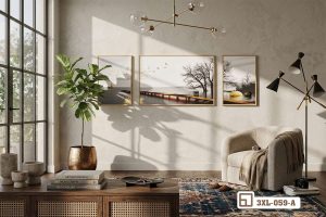 Tranh phong cảnh hoàng hôn - Bản giao hưởng ánh sáng và cảm xúc thăng hoa 3XL 059 A m3 tranh phong canh hoang hon phoi canh phong khach sofa goc rong xuongtranhcanvas