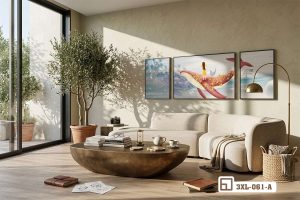 Tranh cá voi nghệ thuật - Kỳ quan đại dương mở ra thế giới mộng mơ 3XL 061 A m3 tranh ca voi nghe thuat cao cap phong cach toi gian chuan muc xuongtranhcanvas