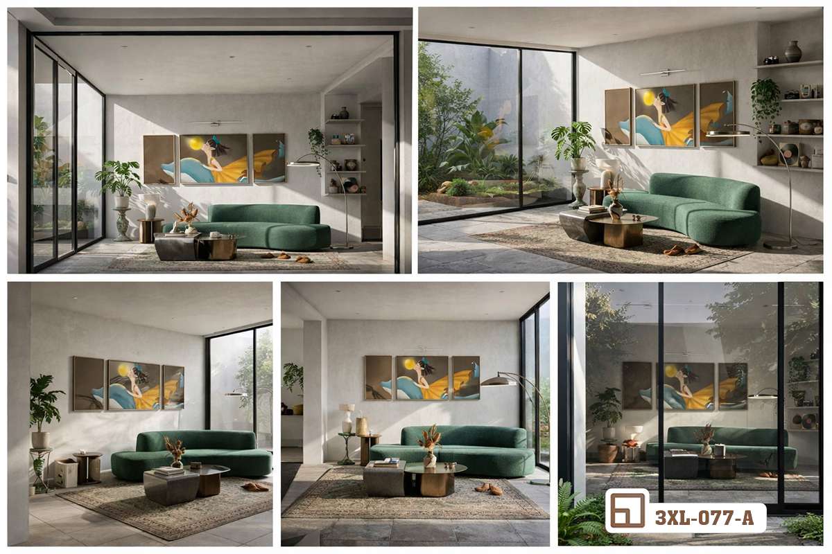 tranh thiếu nữ mộng mơ trưng bày trong các phối cảnh phòng khách và phòng ngủ hiện đại Tổng hợp các góc nhìn không gian nội thất với tranh thiếu nữ mộng mơ treo tường sang trọng