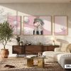 3XL 086 A Tranh Canvas Cô Gái Thổi Bong Bóng Hồng Pastel Nghệ Thuật Hiện Đại m1
